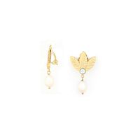 Клипсы Franck Herval, Merry, с кристаллом Swarovski и жемчугом, FH24.2-11-68953 золотистый