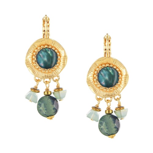 Серьги TARATATA, Zen, смола, раковина морского ушка, яшма, TT-W25-07769-204 синий