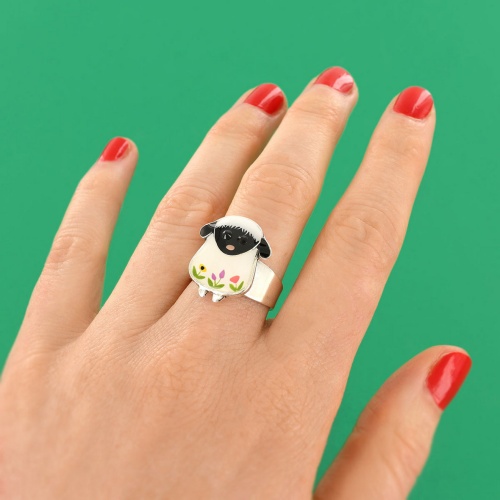 Кольцо TARATATA, Hop, разъемное, с цветной смолой и стразами, TT-T25-05404-101 белый фото 5