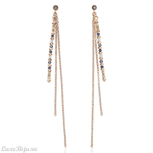 Серьги Coeur de Lion Rose Gold-Grey 5040/21-1200