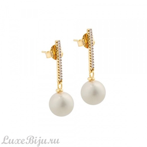 Классические серьги White Pearl A0070.1 BW/G