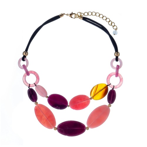 Колье Moon Paris, Lorian, с акриловыми подвесками, ML-23.03-031 розовый