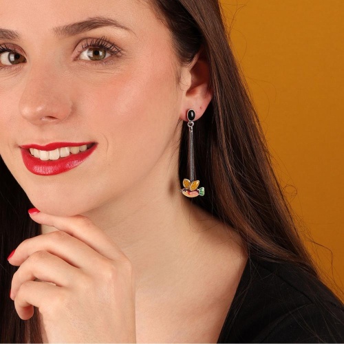 Серьги TARATATA, Dans les nuages, асимметричные, с цветной смолой, TT-H24-03921-10M серебристый фото 2