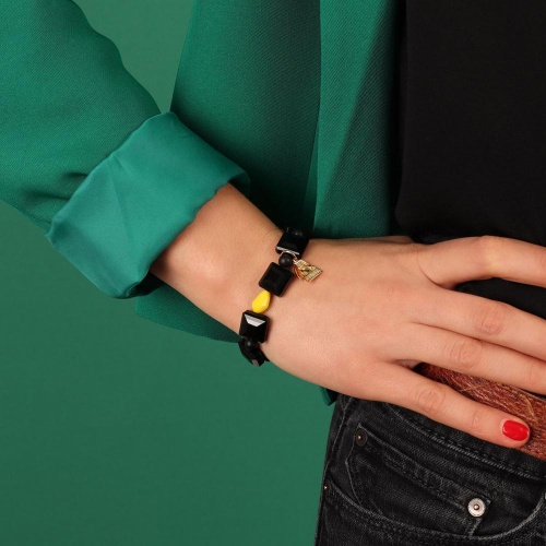 Браслет TARATATA, Glam Rock, стрейч, со стеклянными бусинами, TT-H23-08307-202 черный фото 3