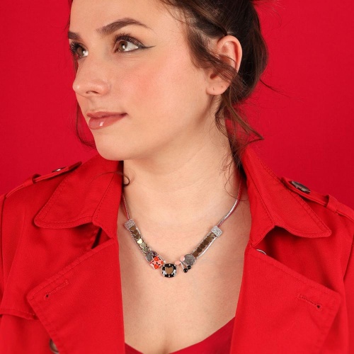 Колье TARATATA, Kiff me, с цветной смолой и стеклянными бусинами, TT-H24-08112-105 розовый фото 4