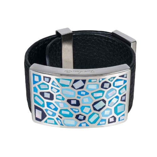 Браслет Fiore Luna на кожаном черном ремешке, CB00992-6 BL