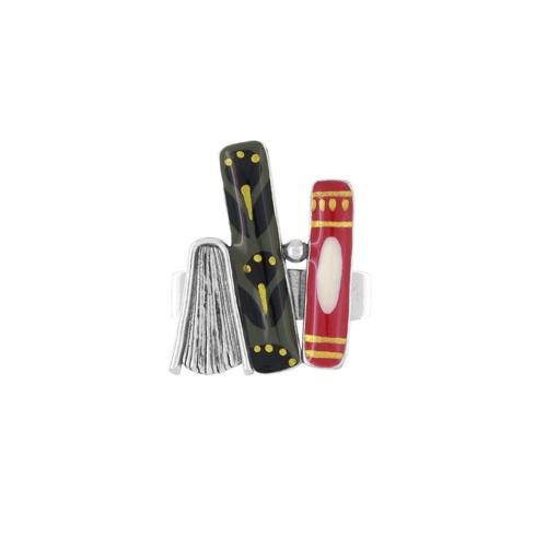 Кольцо TARATATA, Romans, разъемное, цветная смола, золотая краска, TT-H25-01402-10M серебристый