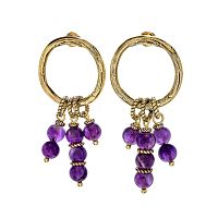 Серьги Alcozer&J, с аметистом, AL-O48BC24-R фиолетовый