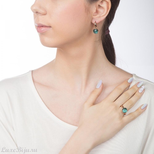 Кольцо Qudo Firenze blue apatite 19 мм 626098 BL/RG фото 2
