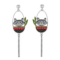 Серьги TARATATA, Gros malin, со стразами, бусинами и цветной смолой, TT-T23-09940-10M серебристый