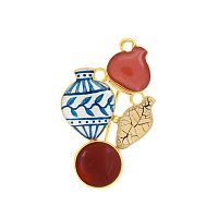 Брошь TARATATA, Antique, смола, слюдяная пудра, сердолик, TT-H25-07206-20M золотистый