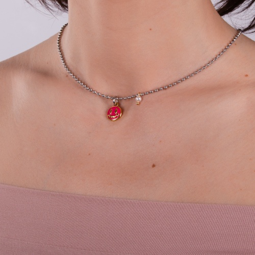 Колье Moon Paris, Kids, с подвеской-смайл, MK-23.03-009 розовый фото 3