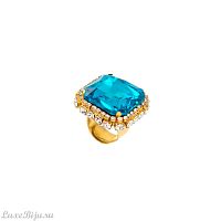 Кольцо Celeste G, с кристаллом Swarovski и фианитами, CS26.1-1868 бирюзовый
