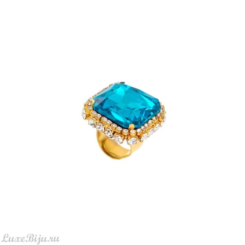 Кольцо Celeste G, с кристаллом Swarovski и фианитами, CS26.1-1868 бирюзовый