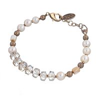Браслет Lanzerotti, Pesca, жемчуг, перламутр, кристаллы, LZ-24.05-269 золотистый