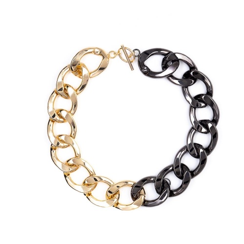 Колье Moon Paris, Ringo, с крупными, двухцветными звеньями, MR-22.03-073 золотистый