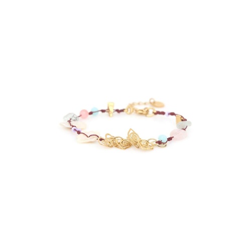 Браслет Franck Herval, Amanda, аквамарин, кварц, жемчуг, бусины, FH25.1-13-72901 золотистый