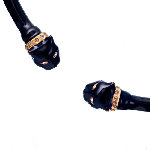 Колье Polina Firenze, гривна, пантера с эмалью и кристаллами, PF26.1-CL2182 черный фото 2