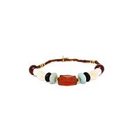 Браслет Nature Bijoux, Okinawa, стрейч, цитрин, амазонит, жемчуг, рог, NB23.2-13-43123 коричневый