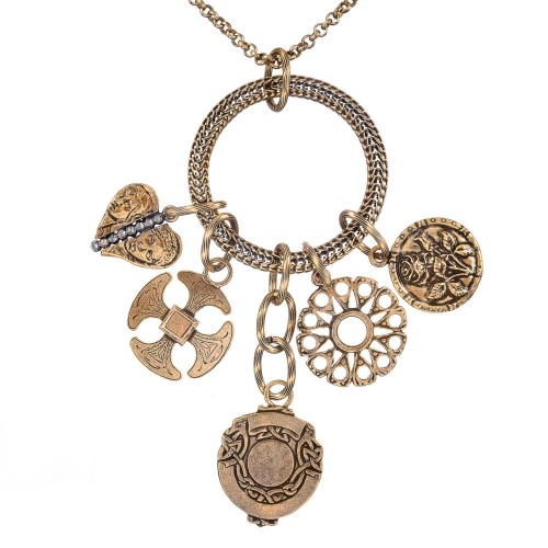 Колье Alcozer&J, с подвесками и кристаллами Swarovski, AL2512-C68GY25 золотистый