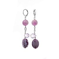 Серьги Lanzerotti, Iris, с кунцитом и кристаллами, LZ-26.03-092 сиреневый