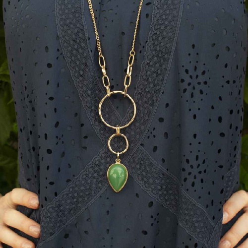 Колье Fiore Luna GREEN AVENTURINE, LN3171-5 G/G фото 2