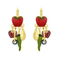 Серьги TARATATA, Paprika, смола, микрошарики, керамическая бусина, TT-H25-12701-20M золотистый