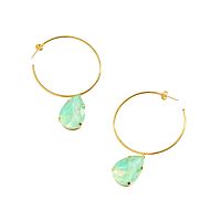 Серьги Catherine Bijoux, Aurora crystal, полукольца с кристаллом, CB26.1-5684FG мятный