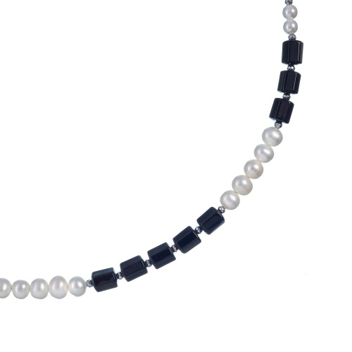 Колье Lanzerotti, Pianoforte, жемчуг, хрусталь, турмалин, перламутр, LZ-25.12-388 черный фото 2