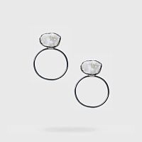 Серьги Katerina Vassou, Mihrab, с кристаллическим кварцем, KV24.2-401367B серебристый