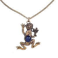 Колье Alcozer&J, лягушки, лазурит, гранат, Swarovski, AL2502-C148NG24 синий