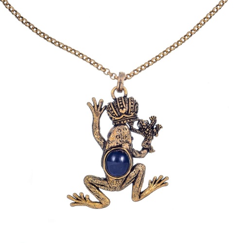 Колье Alcozer&J, лягушки, лазурит, гранат, Swarovski, AL2502-C148NG24 синий