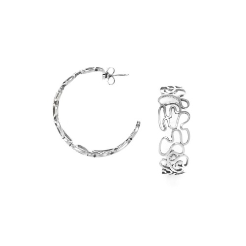 Серьги ORI TAO, Toscane, полукольца, ажурные, OT24.1-12-30866 серебристый