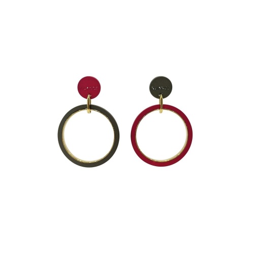 Серьги Nuance, Nuance, асимметричные, с кольцами, NFN-23.12-094 красный