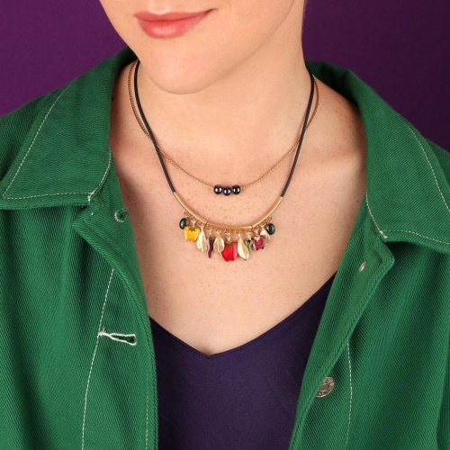 Колье TARATATA, Paprika, смола, микрошарики, керамичсекие бусины, TT-H25-12120-20M золотистый фото 2