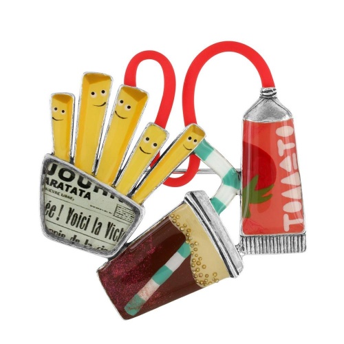 Брошь TARATATA, Ketchup, смола,слюдяной порошок,шнур, TT-W23-08204-10M серебристый