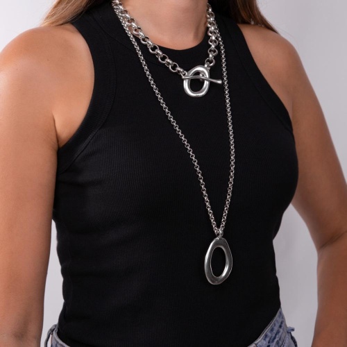 Колье Tucco, Mistral, с подвеской в форме овала, TC-TMC130 серебристый фото 3