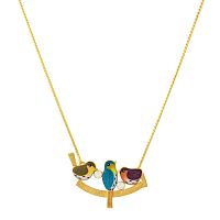 Колье TARATATA, Pia-pia, с цветной смолой и стразами, TT-T24-05107-20M золотистый