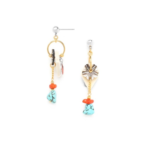 Серьги Nature Bijoux, Formentera, перламутр,говлит,тибетская бирюза,кость, NB22.1-12-77272 бирюзовый фото 4