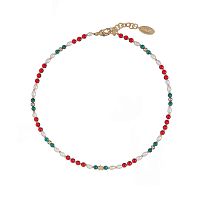 Чокер Lanzerotti, Mustang, жемчуг, малахит, чешское стекло, LZ-25.11-364 зеленый