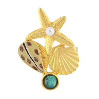 Кольцо TARATATA, Archipel, разъемное, со смолой, стразами и кварцем, TT-E24-03405-20I бежевый