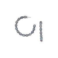 Серьги Nature Bijoux, Pebble Beach, полукольца с жемчугом, NB25.2-12-90377 серый