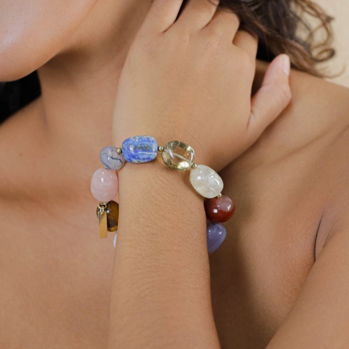 Браслет Nature Bijoux, Minerama, агат, аметист, халцедон, цитрин, кварц, NB26.1-13-44503 коричневый фото 3