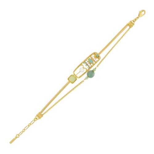 Браслет TARATATA, Papyrus, со смолой, стразами, бусинами, TT-E24-06309-204 бирюзовый