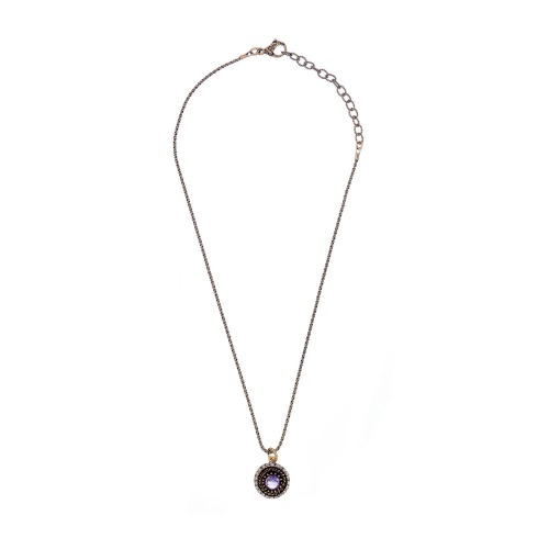 Колье Alcozer&J, с аметистом и кристаллами Swarovski, AL2512-C48CK25 фиолетовый фото 2