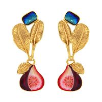 Серьги TARATATA, Grenat, смола, стеклянные бусины, микробусины, TT-W24-04950-20M золотистый