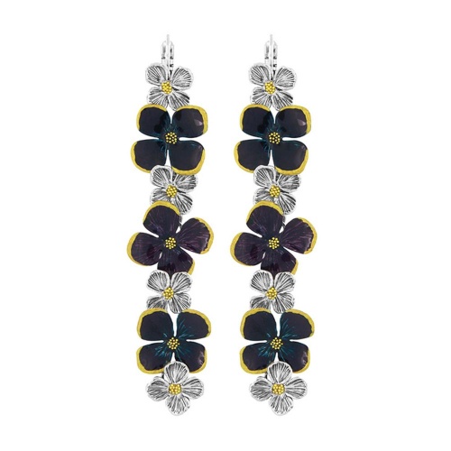 Серьги TARATATA, Hortensia, смола, золотая краска, микрошарики, TT-H25-13711-109 фиолетовый