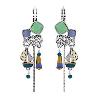 Серьги TARATATA, Ocean, с цветной смолой и стеклянными бусинами, TT-W24-02724-104 синий