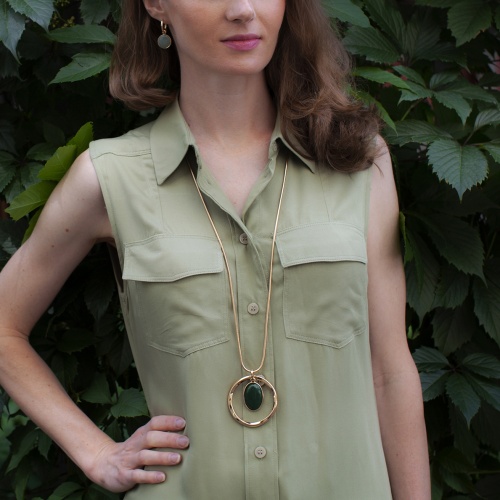 Колье Fiore Luna GREEN AGATE, LN5145 G/G фото 4