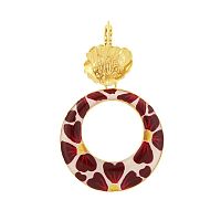 Серьги TARATATA, Magnolia, цветная смола, рисунок, золотая краска, TT-H25-08771-203 красный